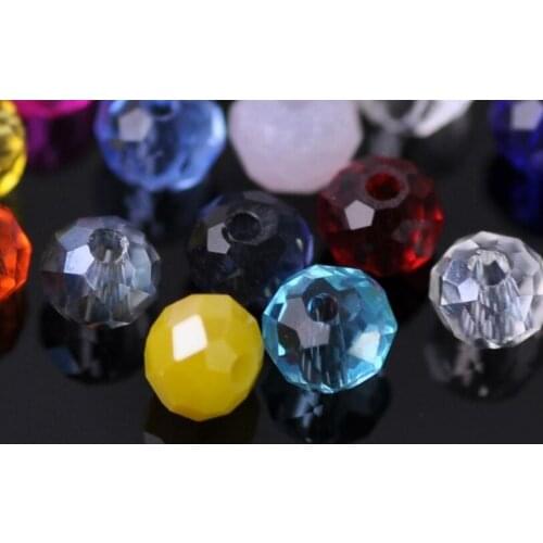 4mm 6mm 8mm pick size multicolor Mixed white black Rondelle Faceted Glass Beads Bracelet DIY spacer for Jewelry crystal