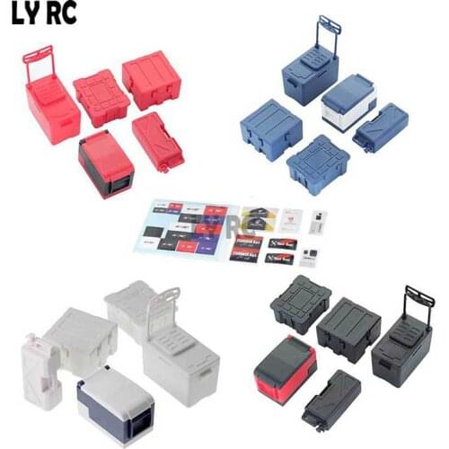 5PCS Plastic Simulation Fishing Box Medical Chest Tool Case for 1:10 RC Crawler Car Traxxas TRX4 TRX6 Axial SCX10 90046 redcat