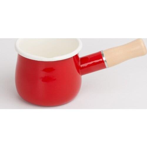 550ml Mini Butter Warmer 10cm Saucepan Pan Cookware with Wooden Handle, Coffee Warmer, Chocolate Melting Pot