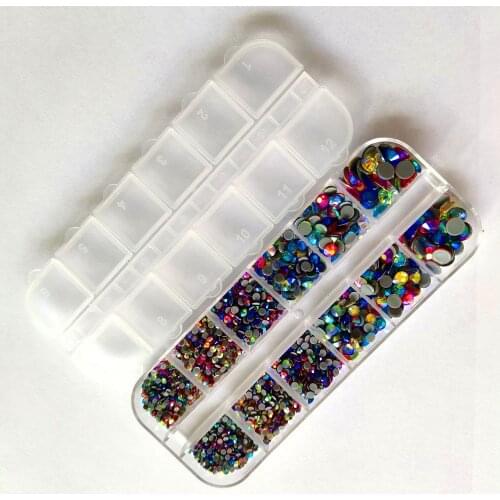 AAAA+ Quality Mixed AB Colors HotFix Rhinestones ss6~ss30 Iron On Flatback Iron On Crystals For Luxury Dress