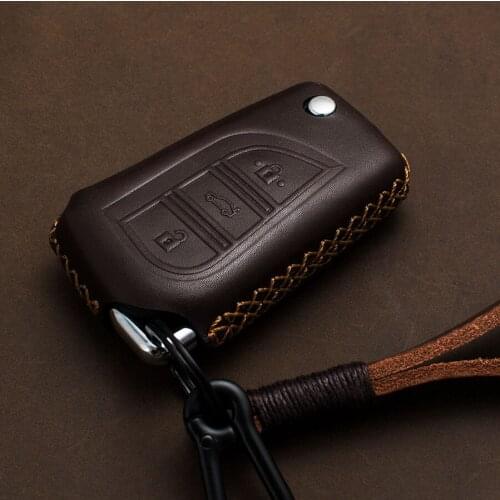 1 PCS Genuine Leather Car Key Case Key Cover For Toyota Yaris Camry Corolla Prado REIZ Crown RAV4 Hilux Shell Bag