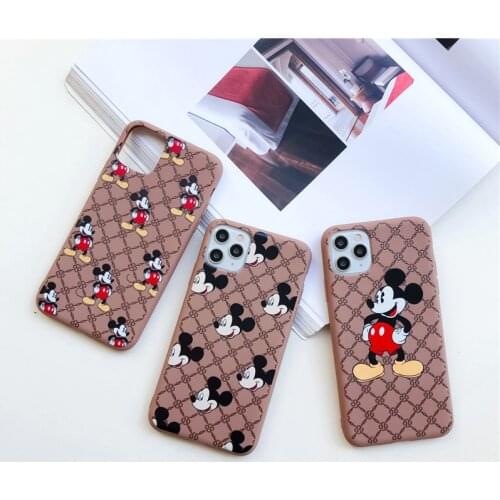 Disney Mickey Luxury Case for iPhone 11 Pro Max 12 Mini XS Max X XR 7 8 Plus Full Body Back Cover Silicone TPU Anti-fall Shell