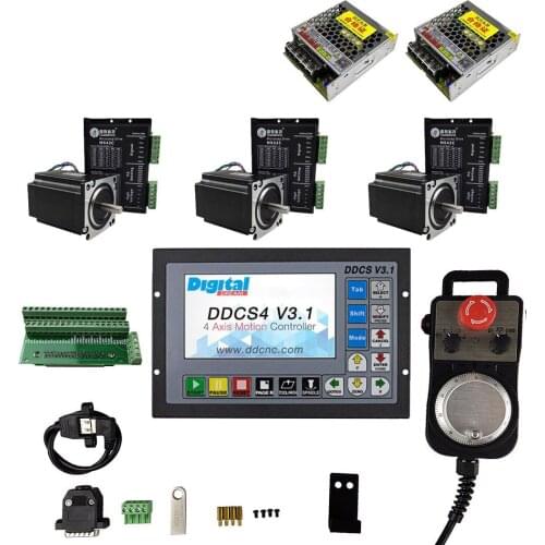 Cnc kit Leadshine motor driver kit ddcsv3.1 3-axis motion control system Nema 23/57 driver and motor