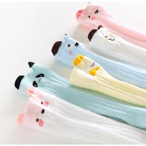 Baby Infant Girl Animal Fishnet Mesh Stockings Non-Slip Knee High Lace Thin Stockings Princess Long Tube Booties 0-4Y