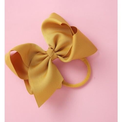 27 Colors Lovely Solid Color Bow Princess Headwear Baby Headdress Girls Hair Accessories Kids Elastic Hair Bands Hair Ropes