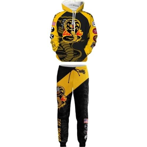 Movie Cobra Kai Hoodies Cosplay Costume Karate Kid Jackets Cosplay 3D Printing zipper Hoodies Sweatshirts men women sports coat