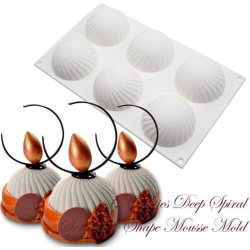 French Style Cake Mold DIY Food-grade 6 Cavities Round Fondant Silicone Mold for Kitchen Cake Decorating Tool French Dessert