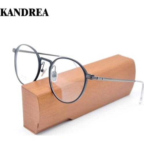 KANDREA 2021 Round Oversized Aluminum Glasses Frame Women Clear Lens Spectacles Frames Fashion Brand Designer Eyeglasses Unisex