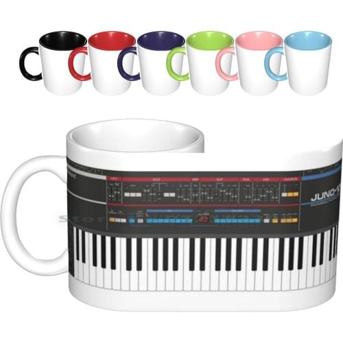 Roland Juno-106 Synthesizer Keyboard Ceramic Mugs Coffee Cups Milk Tea Mug Roland Juno Synth Synthesizer 1980 1980s 80s