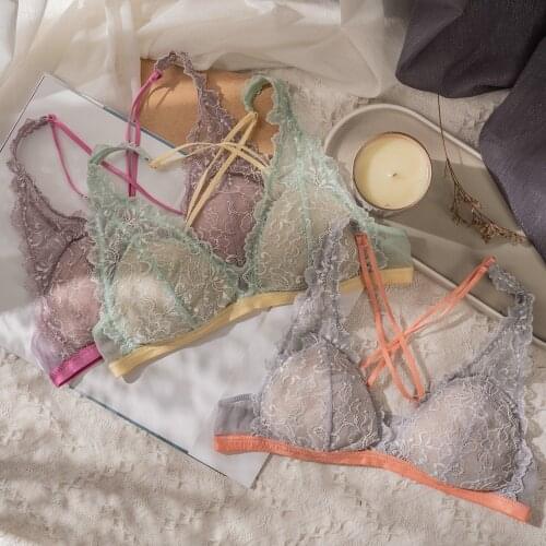 Lace lingerie romance candy color underwear sets women cute sexy bra set plus size bralette"can be different size bra and briefs