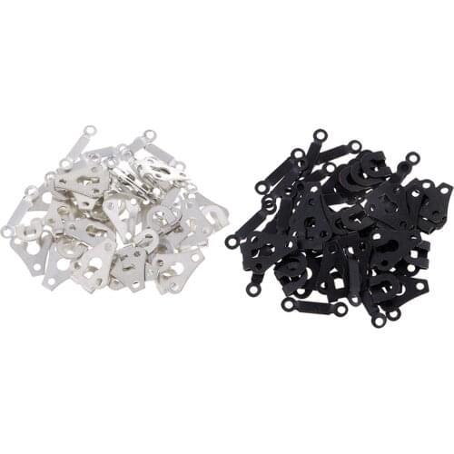 40 Sets Black & Silver Metal Sew-On Hooks and Eyes Closures for Trousers Pants Dress Fasteners