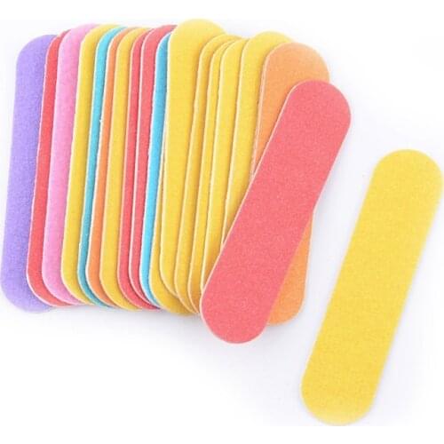 100pcs/lot Adhensive Mini Nail Files Colorful 180/240 DIY Wood Sander Paper Buffers Block Nagelvijl Manicure-Products Set Tools