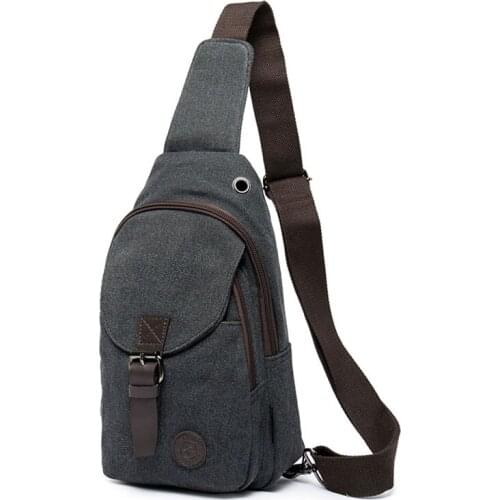 New Arrive Man Backpack Women Backpack Casual Canvas Men Shoulder Bag Solid Zipper Men Chest Bag Mochila Sport Travel Bag