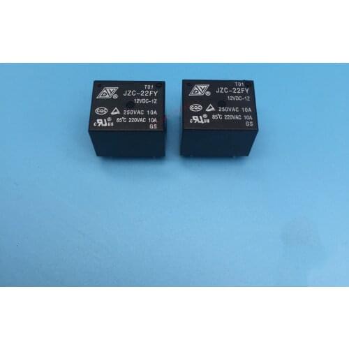 Original JZC-22FY-12VDC-1Z 5pin 10A 250VAC JQC-3FF relays