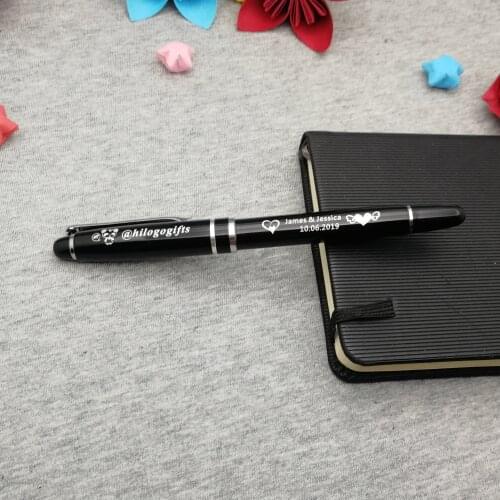 Personalized party favors customized free with your name on a high quality roller ball pen free ship with gift box