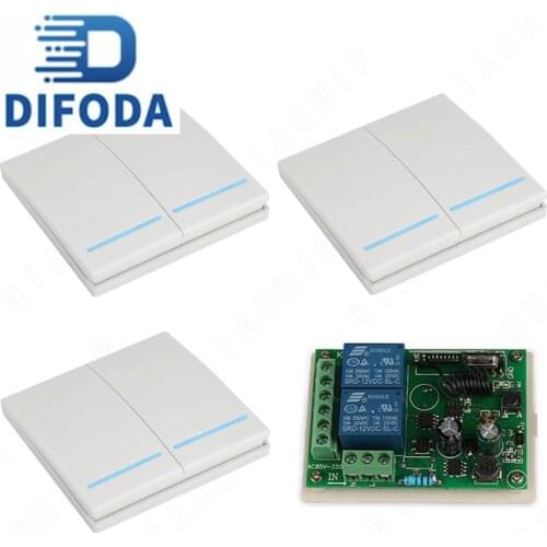 QIACHIP 86 Wall Panel RF Relay Receiver 433 MHz Wireless Remote Control Switch AC 110V 220V 2 CH Led Light Lamp Smart Switch DIY