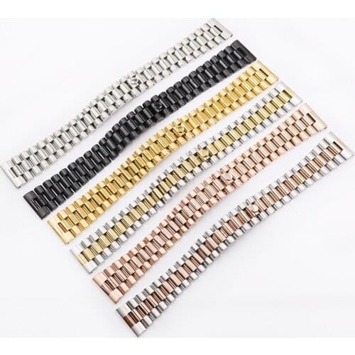 CARLYWET 20 22mm 316L Steel Solid Straight End Screw Links Replacement Wrist Watch Band Bracelet For Rolex President Seiko