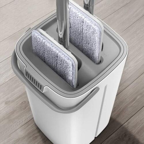 Hand Free Squeeze Mop Self-Wringing Flat Mop With Bucket Magic For Washing Floors Microfiber Replacement Pads Home Floor Cleaner