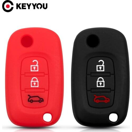 KEYYOU Premium Silicone Case Body Protection 3 Button For LADA Priora Sedan sport Kalina Granta Vesta X-Ray XRay For Renault