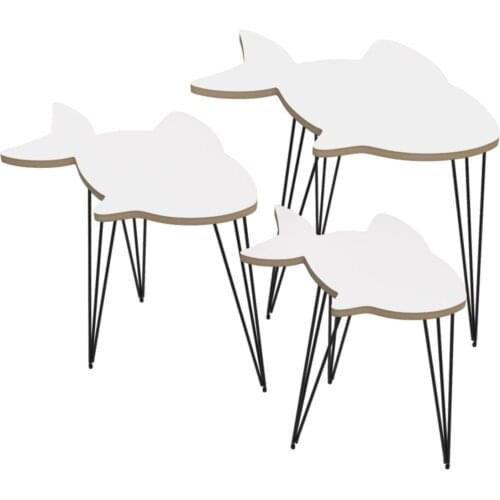 Modern Fish Larose Zigon Coffee Table Mdfbyz pcs set 50*50*33-45*40*26-40*30*20 coffe table