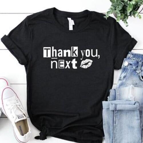 Thank you next kiss mouth Lip Women 100% Cotton tshirt Casual Funny t-shirt For Lady Girl Top Tee Drop Ship harajuku goth