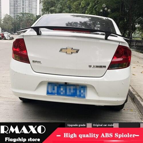 For Chevrolet SAIL Spoiler 2017-2019 SAIL TF High Quality Spoiler ABS Material Car Rear Wing Primer Color Rear Spoiler