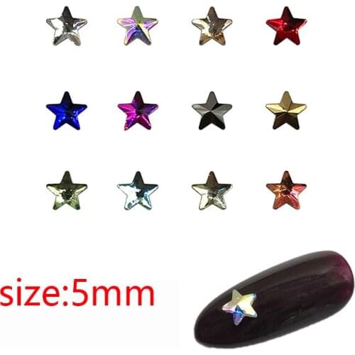 30pcs Nail art rhinestone 5mm Star flatback glass crystal for nail DIY decoration rhinestone