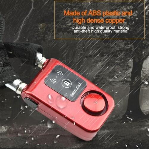 Y797G Waterproof Smart Bluetooth Bicycle Chain Lock Anti Theft Smartphone Control Lock Red 110dB Alarm Bicycle Lock Outdoor