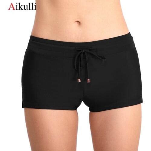2021 New Adjustable Swim Trunks Bikini Women Swim Briefs Swimwear Shorts Fold Beachwear Leggings Slim Large Size Swim Trunks XL