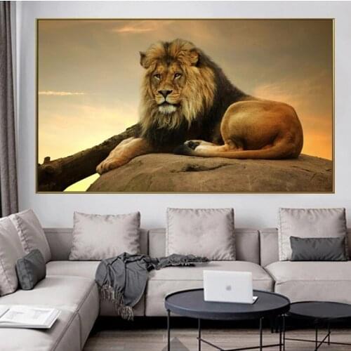 Animal Lion Posters and Prints Wall Art Canvas Modern Painting Lion Wall Pictures for Living Room Home Decoration Cuadros