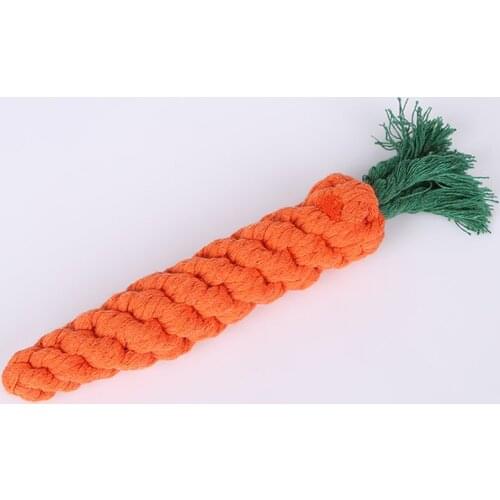 1pcs Pet Cat Toys Interactive Chew Toys Tooth Cleaning Pet Supply Cotton Rope Knitted Cute Carrots Chew Toy