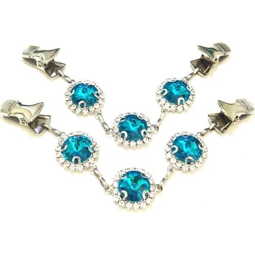 2Pcs/lot Crystal Jewelry Cape Clasps Women Shawl Cloak Chain Clips Guard Sweater Cardigan Cinch Clamps