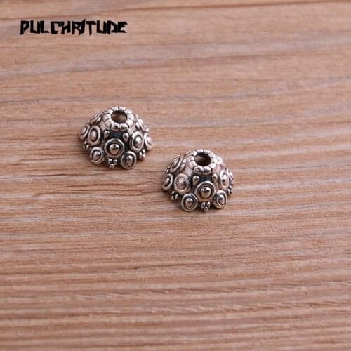 30pcs 8*13*13mm Two Color Receptacle Hollow Flower DIY Spaced Jewelry Accessories Charms For Jewelry Making
