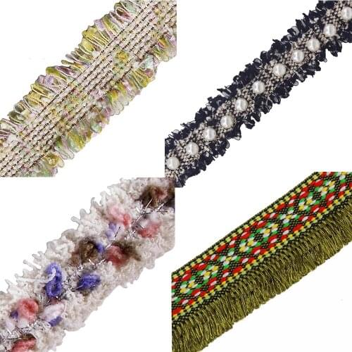 5yards Craft Lace Ribbon Trim Fringe Tassel Trimming Curtain Band Decorated Clothes Sewing Accessories for Curtain T2548