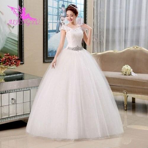 AIJINGYU Dresses With Gowns Pearl Beads Russian Federation Australia Girl Lace Organza Gown For Wedding Dress