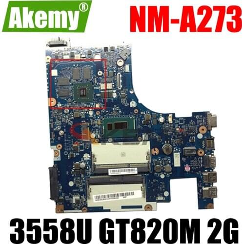 Akemy ACLUA/ACLUB NM-A273 For Lenovo Z50-70 G50-70M Notebook Motherboard CPU 3558U GT820M 2G DDR3 100% Test Work