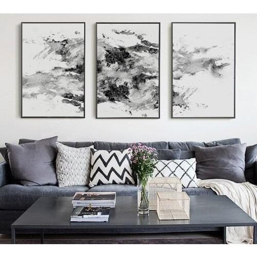 Watercolor Blue Ink Bloom Modern Abstract Canvas Painting Nordic Posters and Prints Wall Art Pictures for Living room Home Decor