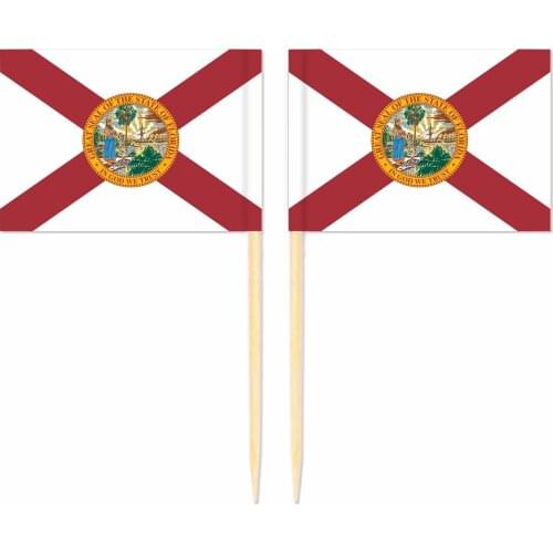 America Florida Toothpick Flag United States 3.5X2.5CM Cake Topper Party Cupcake Wedding Lovely Baking Dessert Decorations