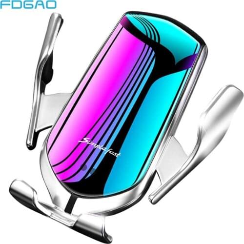 Automatic Clamping Wireless Car Charger Mount Infrared Sensor 10W QI Fast Charging Holder For iPhone 11 8 X XR XS Samsung S10 S9