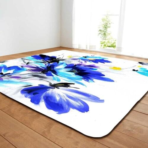 3D Painted flowers Large Carpets For Living Room Non-slip Home Rugs Great Room Decoration Bedroom Floor Mats Bedside Carpet