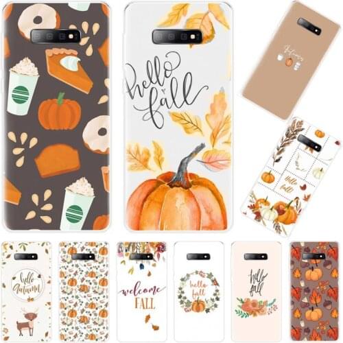Pumpkin Happy Autumn leaf Phone Case For Samsung Galaxy S5 S6 S7 S8 S9 S10 S10e S20 edge plus lite coque shell funda hull