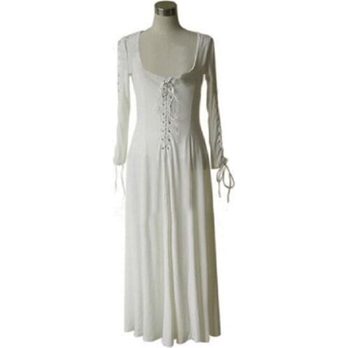 Pirates of the Caribbean Cosplay Elisabeth Swann white long dress costume