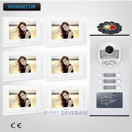 HOMSECUR 7" Multi Apartment Video Secure Doorbell Intercom+RFID Outdoor Unit