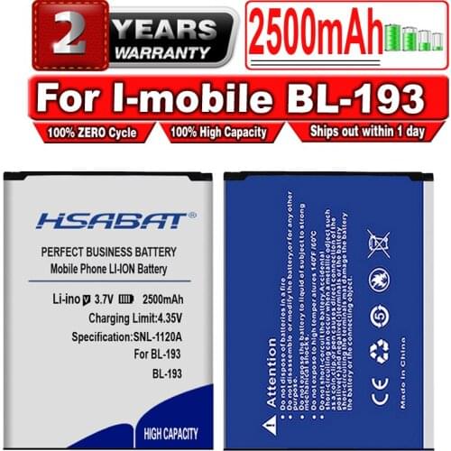 HSABAT 2500mAh BL-193 Battery for i-mobile BL-193