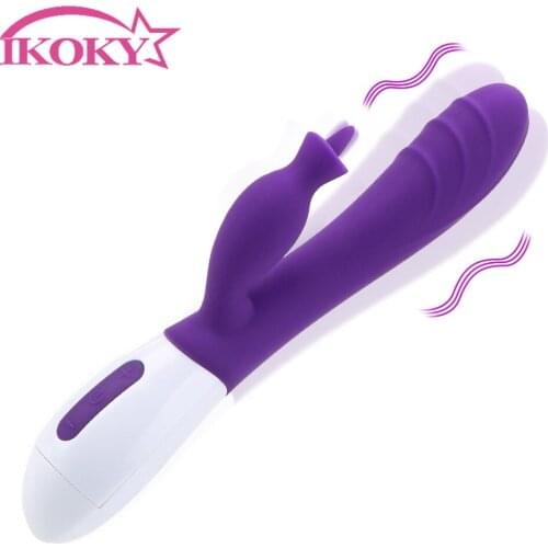 IKOKY Dildo Tongue Licking Vibrator Female Masturbator Sex Toys 12 Frequency Erotic Nipple Vagina Massage Vibrators For Women