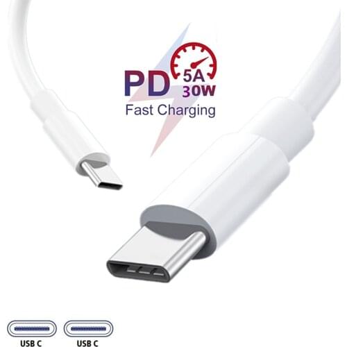 USB C to USB C Cable fast Charging PD Dual Type C Cable For VIVO Z1s U10 V19 Y11 Y12 S1 Pro Y91i QC 4.0 Quick Charger For Xiaomi