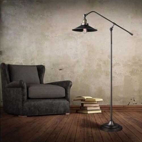 Nordic bedroom study creative American country floor lamp living room long arm fishing lamp floor lamp