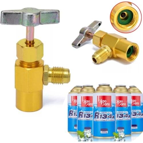 R134a Refrigerant Brass Tap Can Dispensing Valve Bottle Opener 1/2" ACME Thread R134A Refrigerant Bottle Can Tap 1/2ACME TT1214