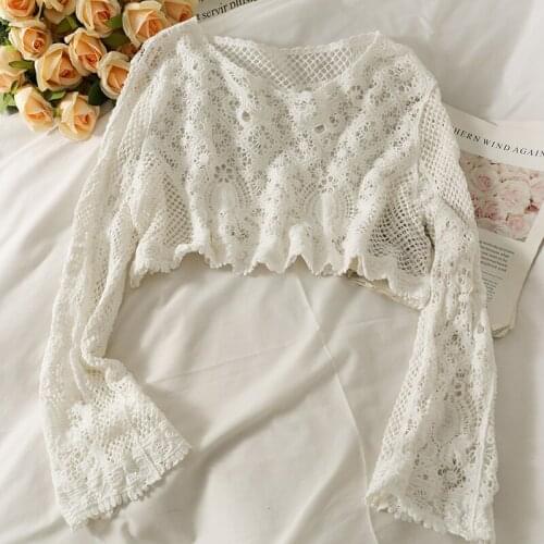 Miss Tough Openwork Blouses