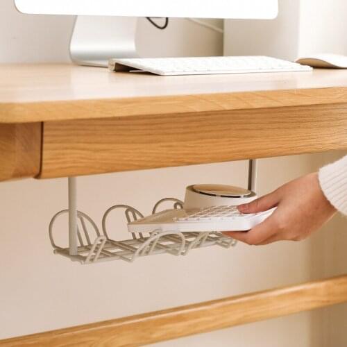 Power cord under the desk rack, drag line compartment, hanging basket, layered rack, power cord storage rack